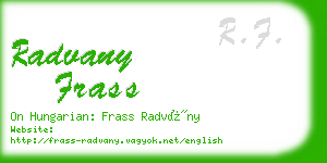 radvany frass business card